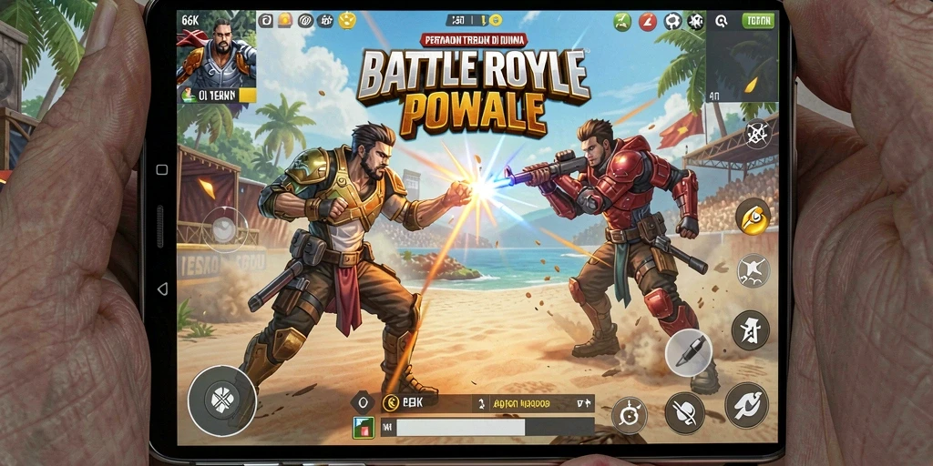 Gameplay seru dalam pertempuran Battle Royale di 66K.