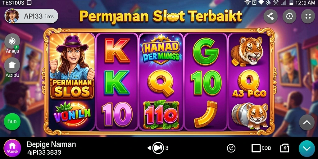 Tampilan gameplay menakjubkan di API33 dengan tema slot yang seru.