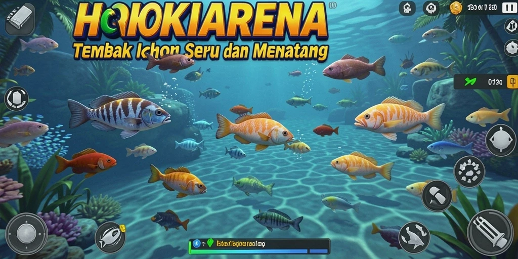 Tampilan gameplay HOKIARENA yang seru dengan aksi Tembak Ikan.