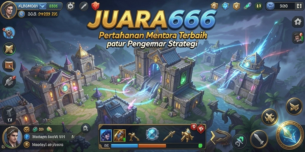 Tampilan menara dan musuh dalam gameplay Tower Defense yang menarik.