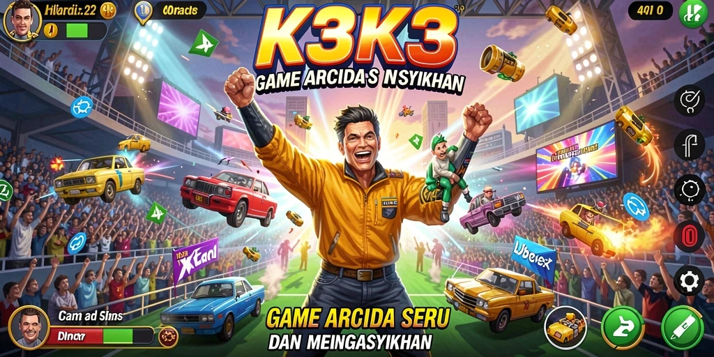Screenshot K3K3 menampilkan gameplay seru dengan rintangan menarik.
