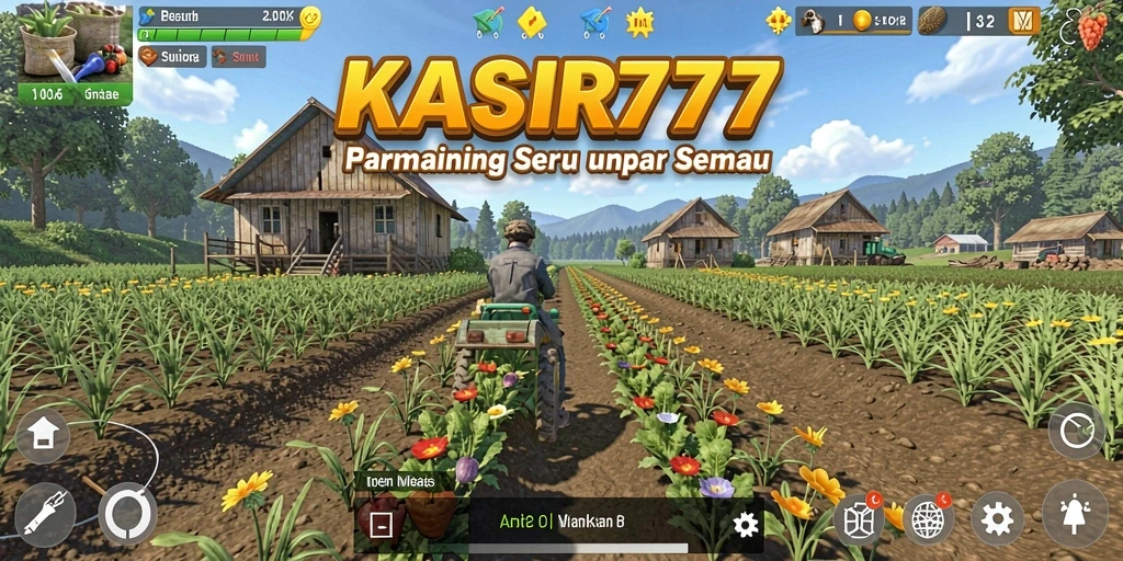 Tampilan gameplay KASIR777 dengan berbagai aktivitas pertanian.