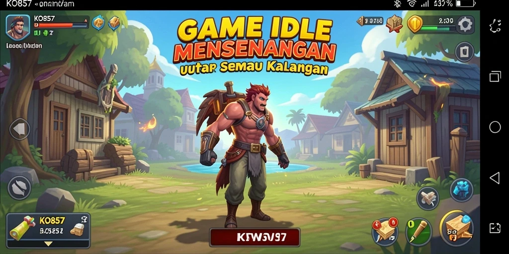 Screenshot KO857 menampilkan gameplay menarik dan karakter unik dalam game Idle.