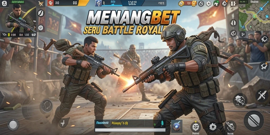 Menampilkan gameplay seru dalam pertarungan Battle Royale.