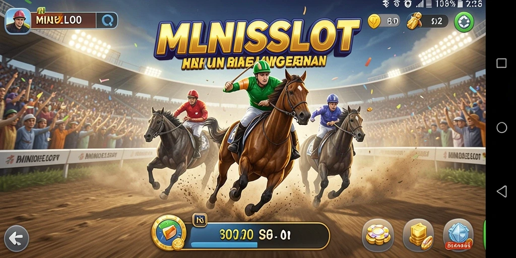 Tampilan gameplay yang seru di MINISLOT dengan balapan mendebarkan.