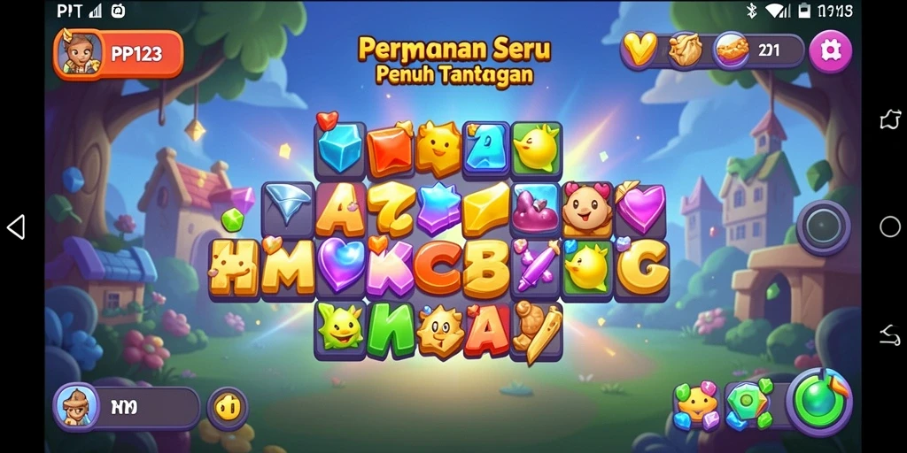 Tampilan menarik dari gameplay PP123 yang menampilkan keseruan Match-3.