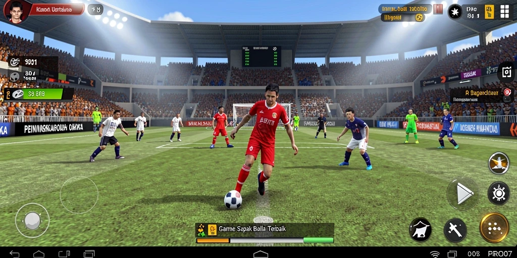 Gameplay PRG007 yang menegangkan dalam pertandingan sepak bola.