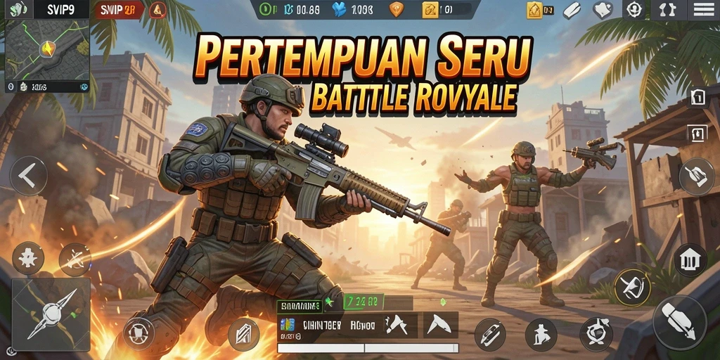 Gameplay intens SVIP9 dalam pertempuran Battle Royale.